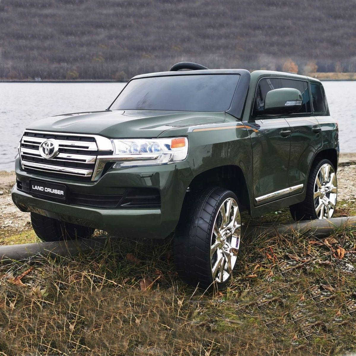 Дитячий електромобіль Джип Toyota Land Cruiser JJ2022 з пультом радіокерування для дітей 3-8 років хакі