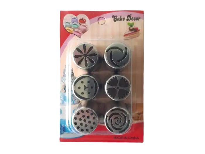 Набір кондитерських насадок для крему та прикраси з нержавіючої сталі 6 шт малазійські Тюльпани D 2,5 cm H 3cm