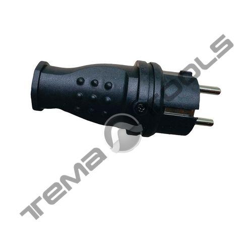 Вилка каучукова пряма із заземленням 250В 16А RUBBER IP44