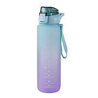 Бутылка для воды, бутылка для спорта, зелено-фиолетова, 1100 мл