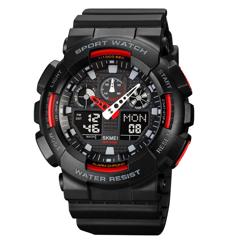 Skmei 1832 чоловічий наручний годинник чорний/червоний