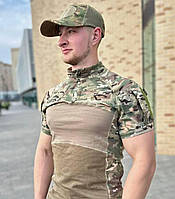 Тактична рубашка убакс з коротким рукавом мультикам Han-Wild, Мужская футболка камуфляжная военная