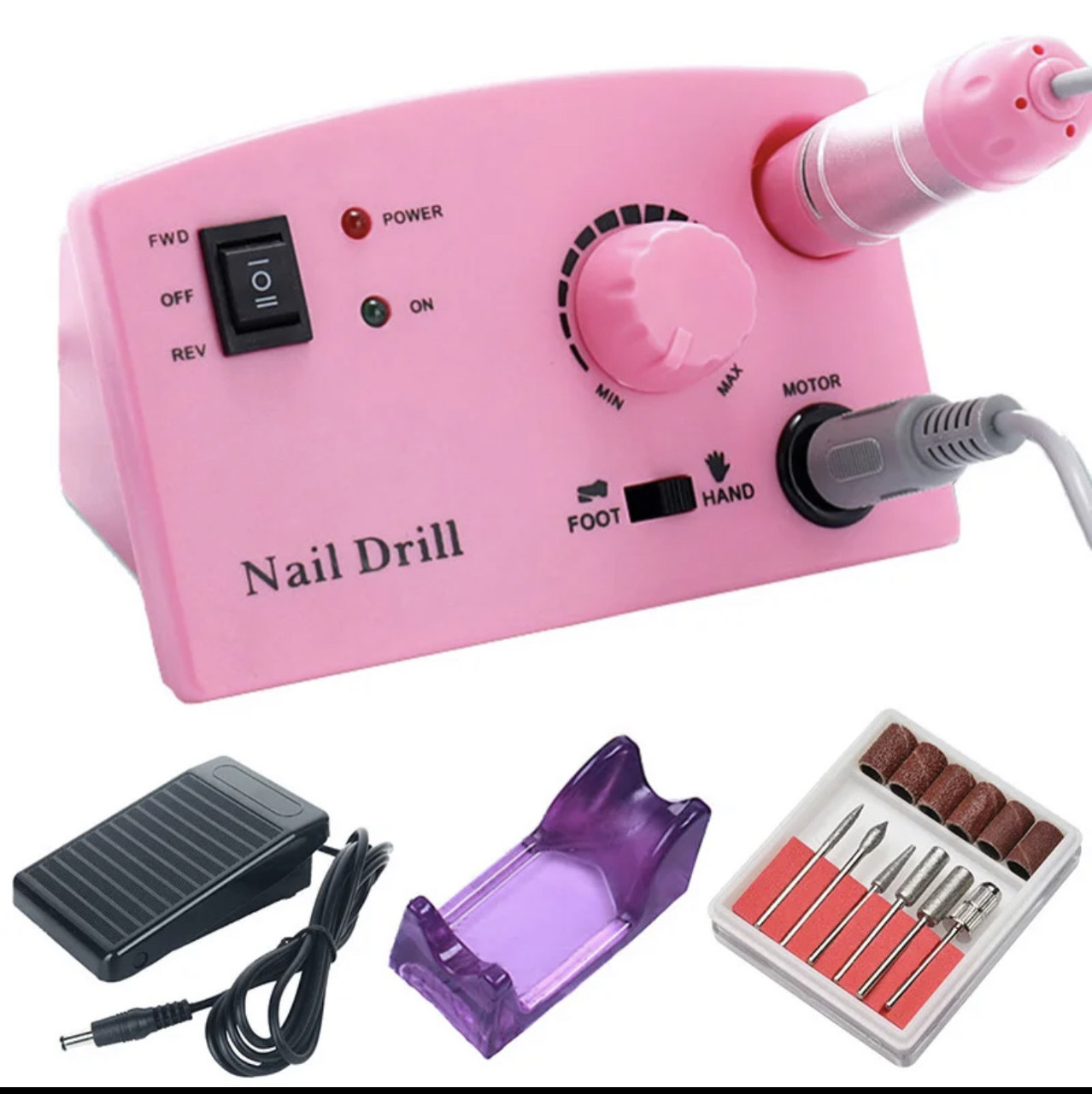 Фрезер для манікюру/педикюру 45Вт, рожевий