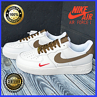 Мужские повседневные кроссовки Nike Air Force 1 белые. Кроссовки для лета.