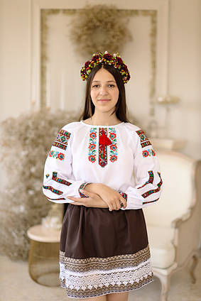 Спідничка для дівчинки Бойківська коричнева