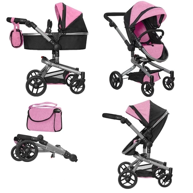 Коляска для ляльки 2в1 Carrello Fortuna Pink