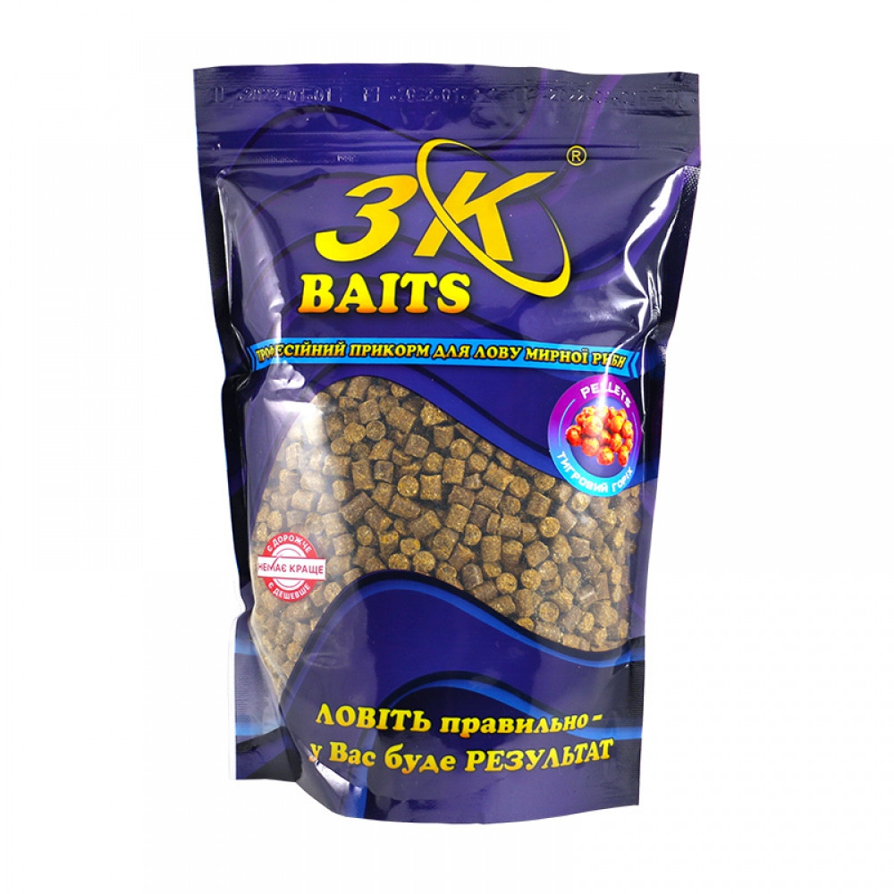 Пелетс 3k Baits Pellets 6mm Tiger Nut (Тигровий горіх) 800г 3к07308, фото 1