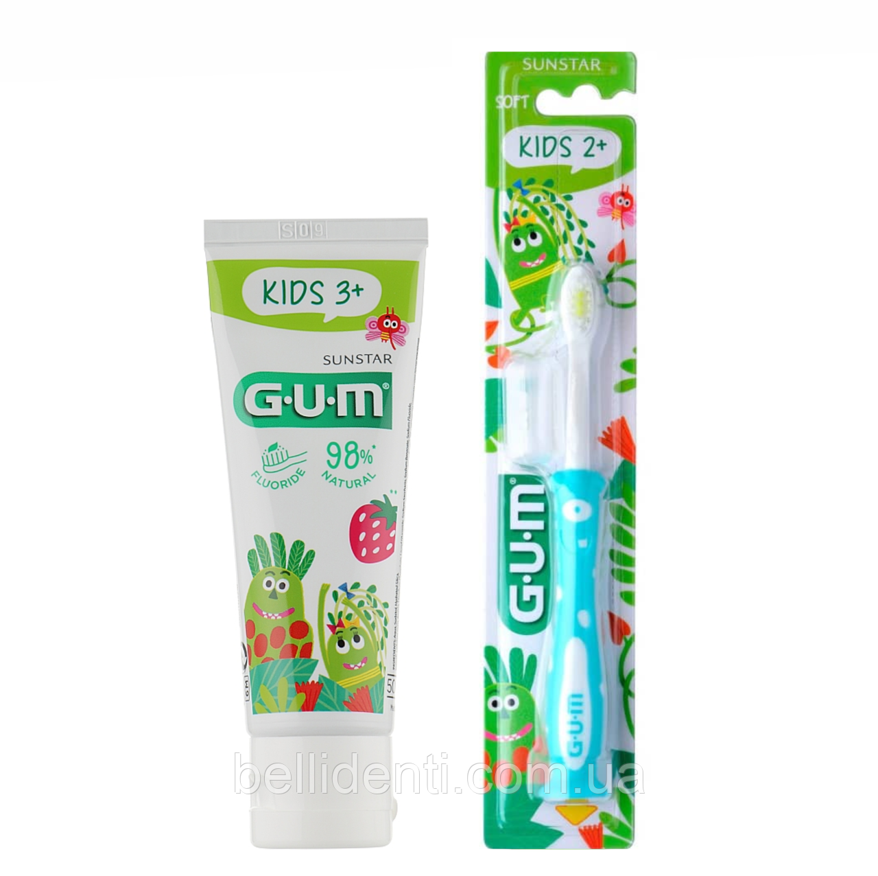 Набір Gum Kids від 3 років (зубна паста 50 мл+блакитна зубна щітка)