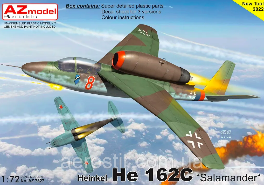 Heinkel He 162C Salamander 1/72 AZ Model 7827, фото 1