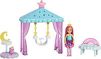 Кукла Барби Челси Дримтопия с качелей-беседкой Barbie Dreamtopia Chelsea Playset with Cloud-Themed Gazebo