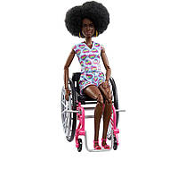 Кукла Барби Модница Темнокожая на инвалидной коляске Barbie Fashionistas Doll with Wheelchair & Ramp, Black