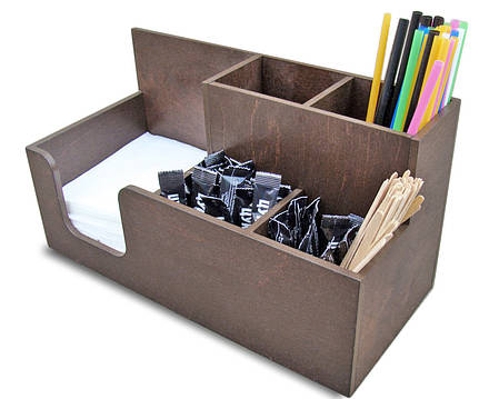 Барний органайзер ВИСОКИЙ 30х14х16 см, коричневий, фото 2