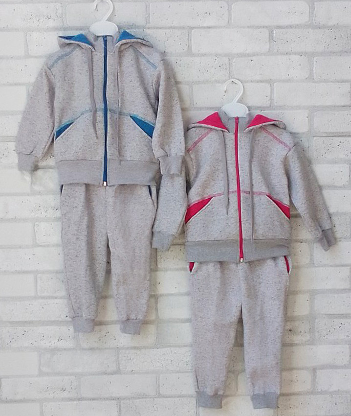 Зимовий дитячий костюм однотонний, теплий стійкий комплект для хлопчика/дівчинки