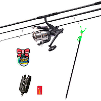 Удилище Flagman Magnum Black Carp + Катушка Magnum Carp 6000 + Сигнализатор Carp Pro + Подставка + Подарок 3.6