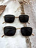 Сонцезахисні окуляри . Чорні в золотій оправі, фото 2
