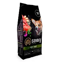 Savory All Breed Sterilised Turkey 1 кг повседневный корм для кастрированных собак Сейвори Индейка