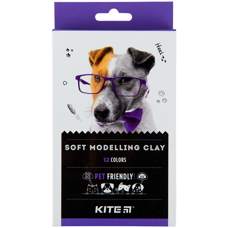 Пластилін"Kite" 12кол.240г воск. Dogs K22-086