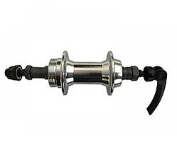 Втулка задня HB201 на промпідшипниках під тріскачку AL 36H QR V-brake Срібляста ORG