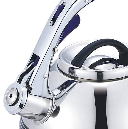 Чайник із свистком із нержавіючої сталі Benson BN-711 3 л фіолетова ручка, фото 2