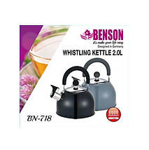 Чайник із свистком із нержавіючої сталі Benson BN-718 2 л кольори, фото 4
