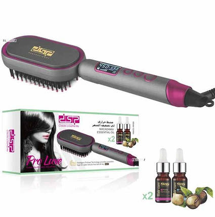 Електричний гребінець випрямляч для волосся + олія Ionic 60 Вт DSP 10248, фото 1