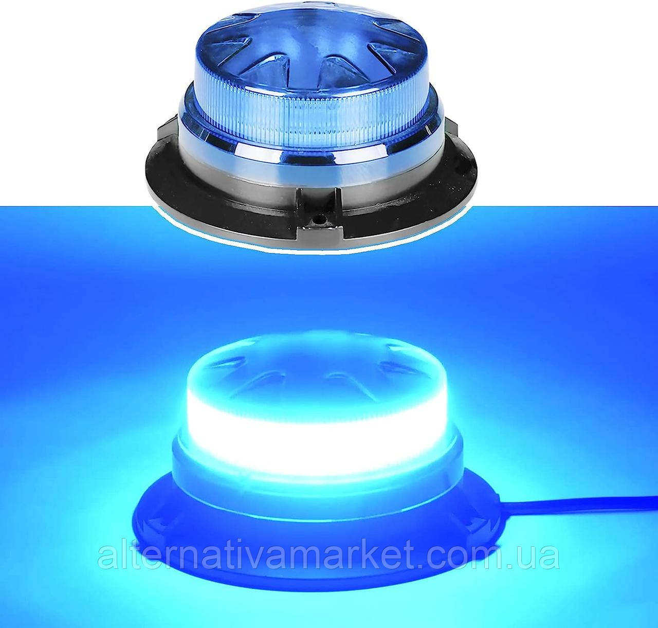 Стробоскоп "LED-015BL", Спец мигалка на дах, проблисковий маячок (СИНЬОГО СВІЧЕННЯ, 12V-24V), фото 1