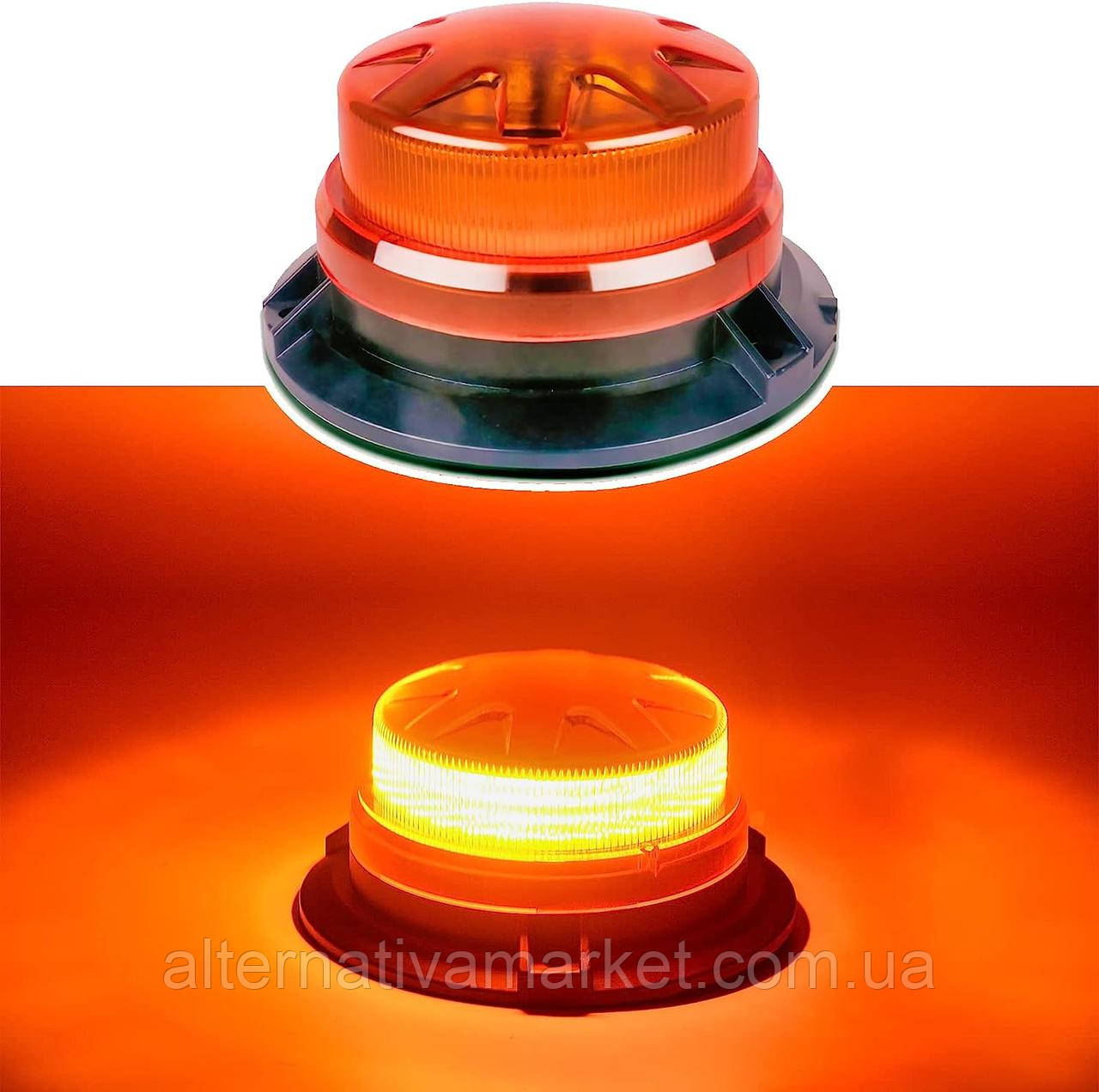 Стробоскоп "LED-015YL", Спец мигалка на дах, проблисковий маячок (ЖОВТО СВІЧЕННЯ, 12V-24V), фото 1