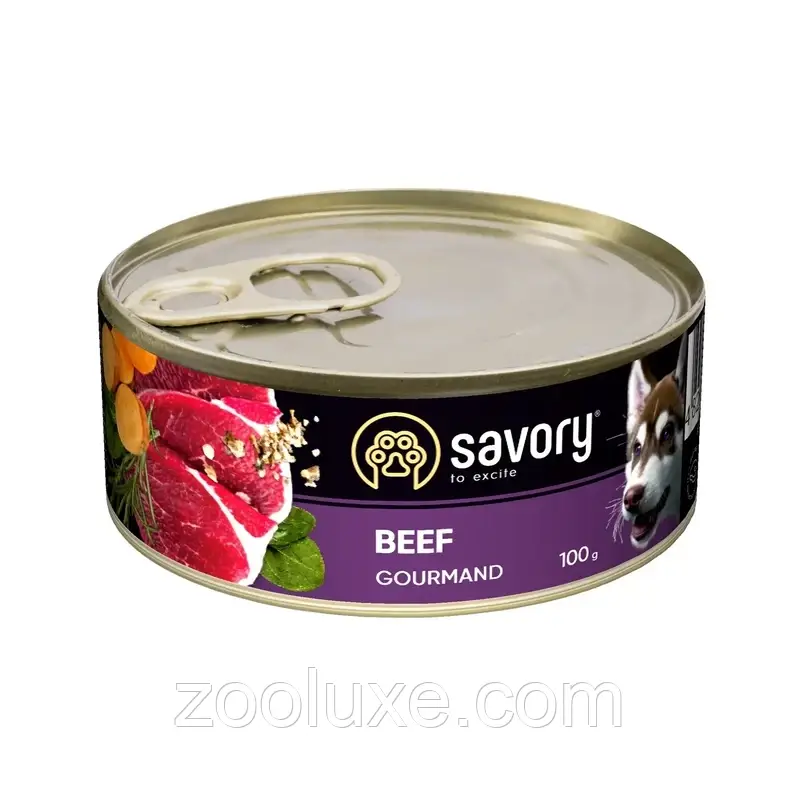 Savory Gourmand Beef 100 г корм для собак Сейворі Яловичина (паштет у консерві)