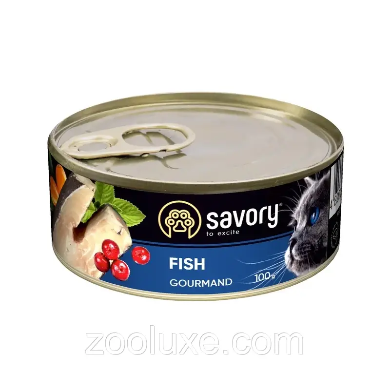 Savory Gourmand Fish 100 г корм для котів Сейворі риба консерву в паштеті