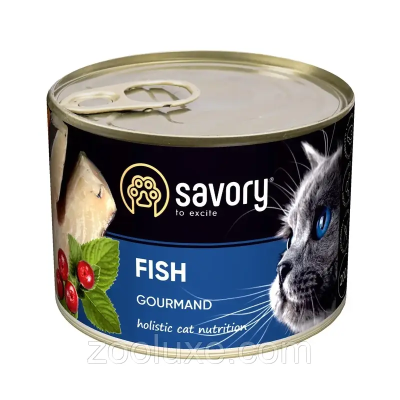 Savory Gourmand Fish 200 г корм для котів Сейворі риба консерву в паштеті