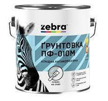 Ґрунтовка ПФ-010М з модифікатором іржі  чорна  0,9кг ZEBRA грунт Зебра