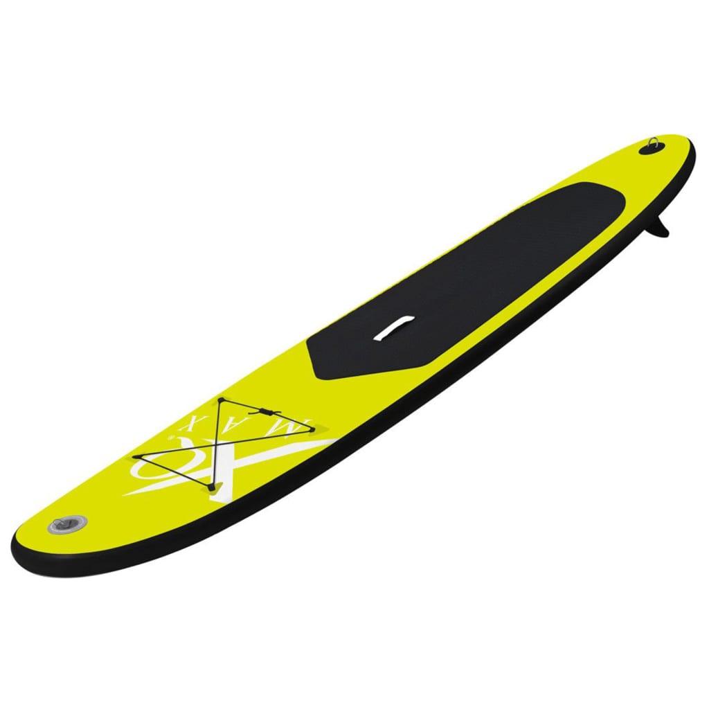 Надувна дошка для SUP серфінгу XQ Max з веслом та ремкомплектом 285 х 71 х 10 см Лимонно-зелений та чорний