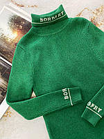 Вязаный свитер гольф водолазка на мальчика Зеленый 1891 H.DEXE, Зелёный, Для девочек, Весна Осень, 15 , 9 лет
