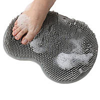 Силиконовый массажный коврик для ног, Серый / Настенный нескользящий коврик / Коврик для ног в ванну