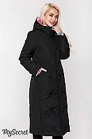 Зимнее пальто для беременных из плотной плащевки двухстороннее 2 в 1 "Tokyo" размер S My Secret Черный