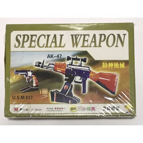 Пазли 3D-картон NoXY-617 Автомат АК-47, фото 1