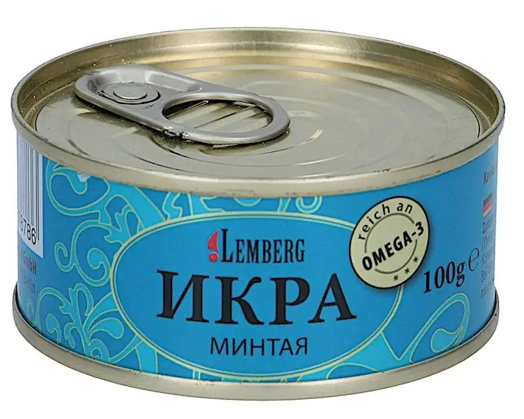 Икра Минтая 100гр Лемберг: продажа, цена в Черноморске. Рыбные консервы ...