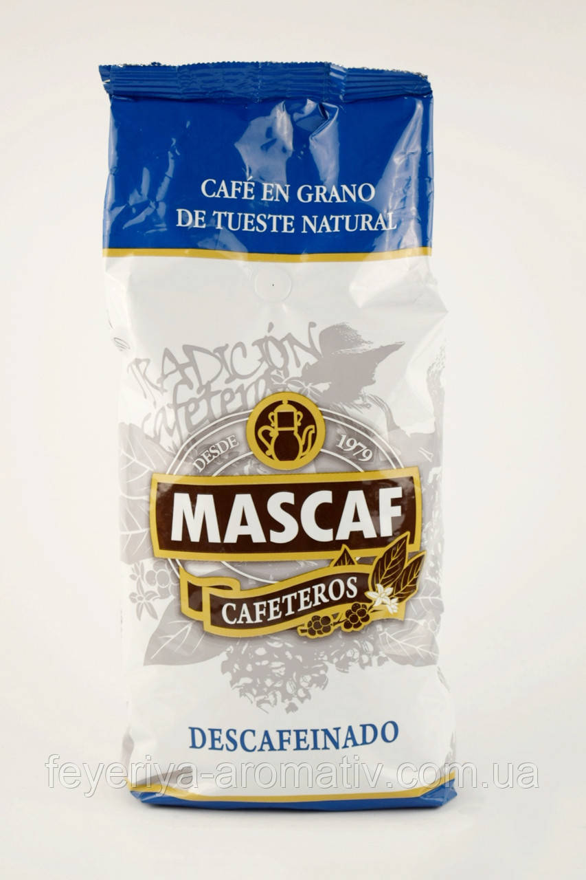 Кава в зернах без кофеїну Mascaf Cafeteros Descafeinado 1 кг Іспанія