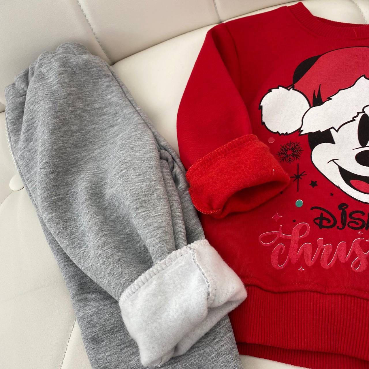 Дитячий новорічний костюм комплект з Міккі Червоний 22559 deco, Красный, Унисекс, Зима, 74 см, 12 месяцев, фото 1