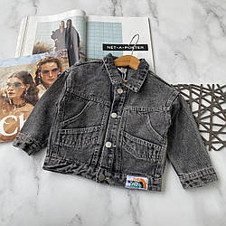 Дитячий джинсовий піджак Сірий М-2119, 12, Для дівчаток, Сірий, Весна Лето, 92