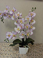 Штучна орхідея в вазоні на дві гілочки