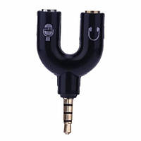 Сплітер Y-типу для гарнітур 2x1 3.5 мм джек для ноутбука з 1 гніздом