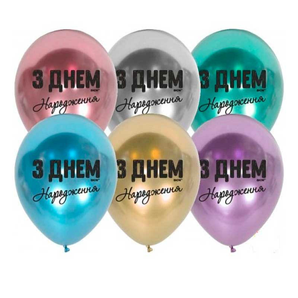 Куля Арт-Show 12' "Happy Birthday"хром, Арт.43391