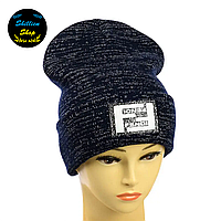 Женская шапка с отворотом - Fendi / Фенди - Темно-синий