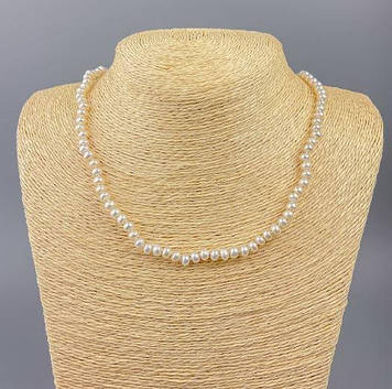 Намисто з Річкових перлин d 6х4мм+- L-49см