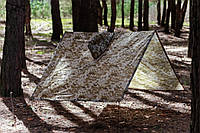 Армейская плотная плащ-палатка хаки тактический дождевик с капюшоном ЗСУ походный пончо накидка от дождя