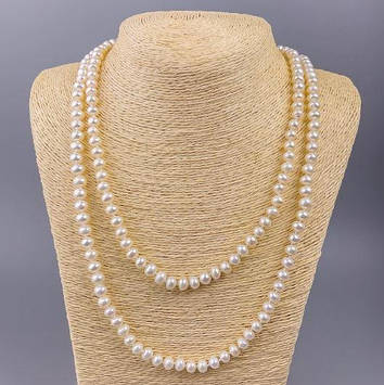 Намисто з Річкових перлин d-7х5мм+- L-120см