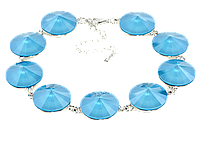 Браслет Xuping Родий с кристаллами Swarovski "Кристаллы Риволи Цвет Pacific Opal" размер 18-22,5см х 1,4см