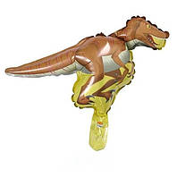 Фольгированный шар мини-фигура Тиранозавр 35х41см (16") | Коричневый