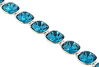 Браслет Xuping Родий с кристаллами Swarovski "Кристаллы Цвет Blue Zircon" доп.замок два размера 16-18,5см х